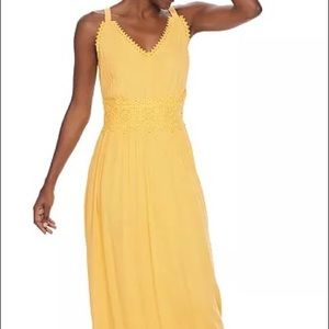 Nina Leonard Yellow Maxi Dress